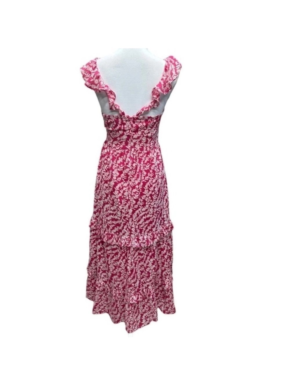 Banjanan Penelope Dress Sleeveless Pink Tiered Maxi Dress - Picture 4 of 9